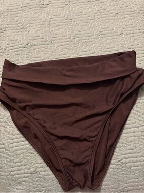High-Waist Fold-Over Bikini Bottoms — Black